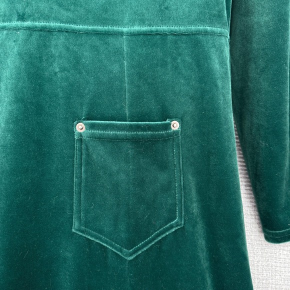 Coldwater Creek Velvet Long Sleeve Maxi Dress Emerald Green Women Sz M Cotgage - Picture 9 of 11
